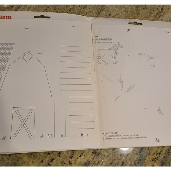Color Fold Farm Active Coloring Book / Color Punch Out Fold Farm School Project - Picture 5 of 7
